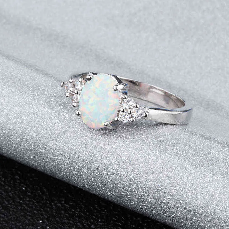 Mode Farbe Edelstein Diamant Ring einfache ovale Damen Ring Titan Stahl Edelstahl Ring G1125