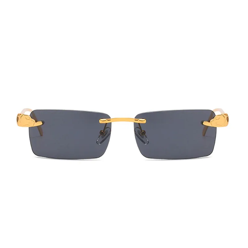 Designer óculos de sol sem aro quadrado clássico personalidade bronze 6 cores ouro prata homens óculos de sol óculos de sol óculos de sol eyegl2636