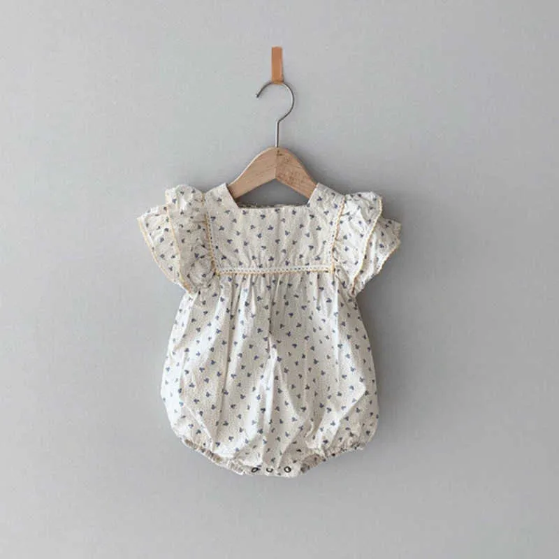 Summer Family Matching Sets Short Sleeves Floral Bodysuit + Cute Dress Sister Outfits E0114 210610