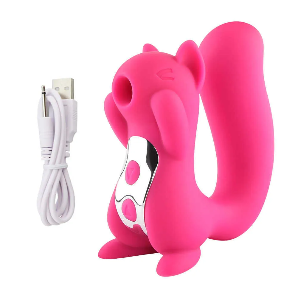 Sevimli Sincap Şeklinde Vibratör Kadınlar için Seks Oyuncakları Klitoris Stimülatörü Meme Emme Titreşim Vajina Masaj Yapay Penis Erotik Oyuncaklar P0824