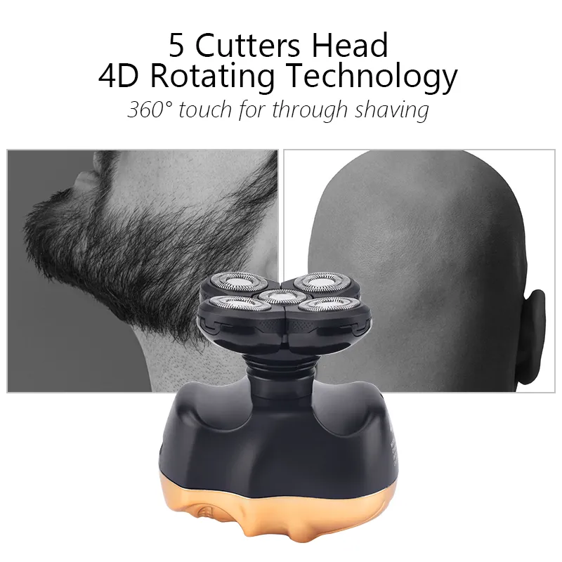 Waterproof 6 In 1 Shaver Skull Shaver Electric Razor USB Rechargeable Trimmer For Men Floating Heads Beard Trimmer Halloween8020458