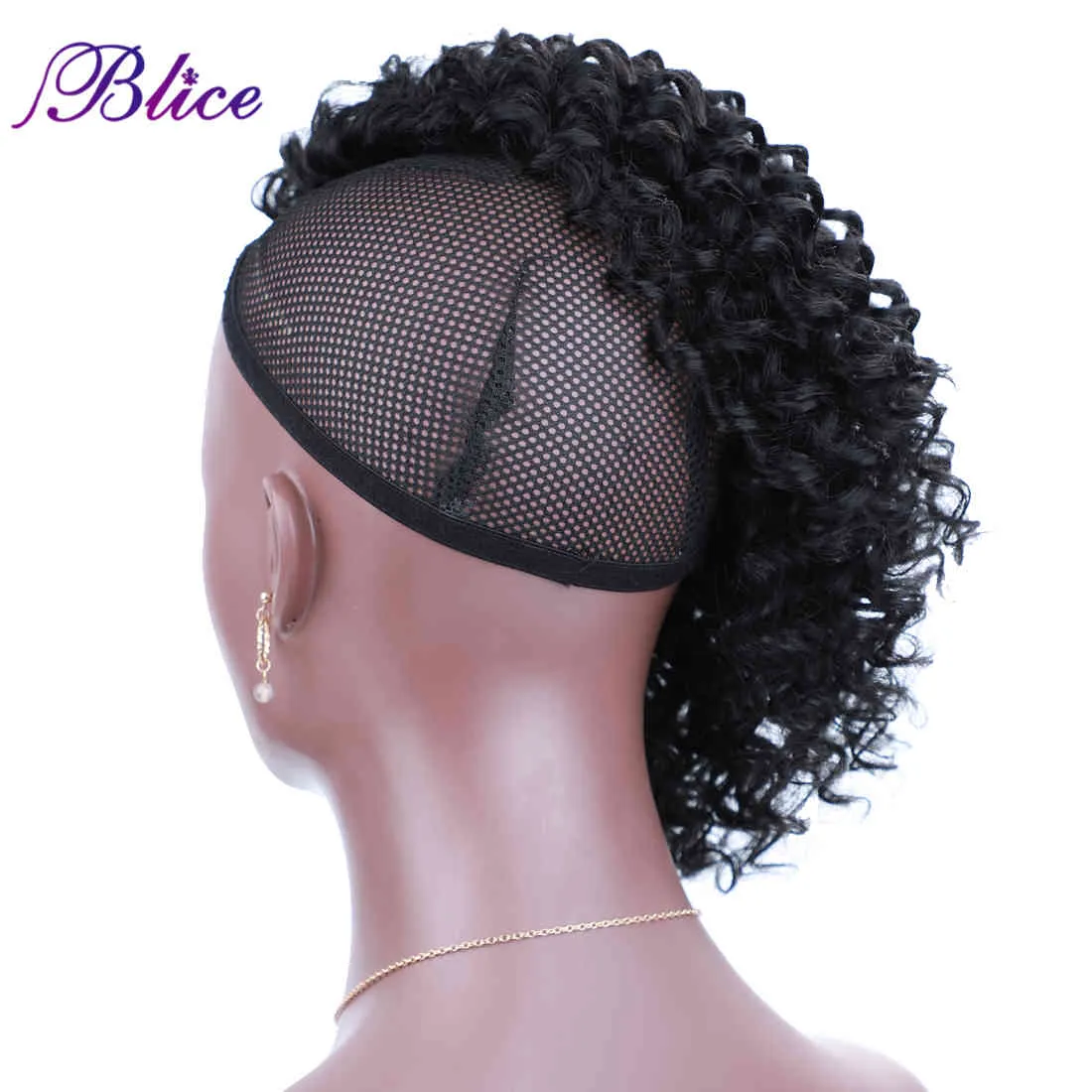 Blice Synthetic Bangs With Clips Side Part Bouncy Curls Natural Bang Long Curly Hair Extension Pieces For Women