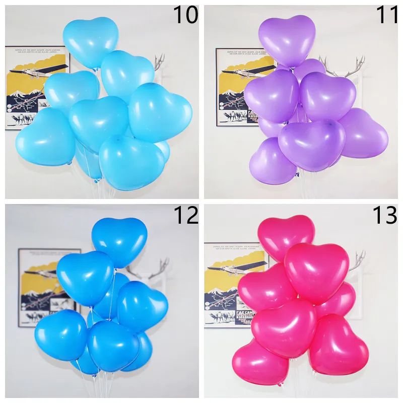 10inch hjärtformad latex ballongfestival bröllopsfödelsedagsfest dekoration ballonger jul halloween dekor tillbehör bh4933 tyj