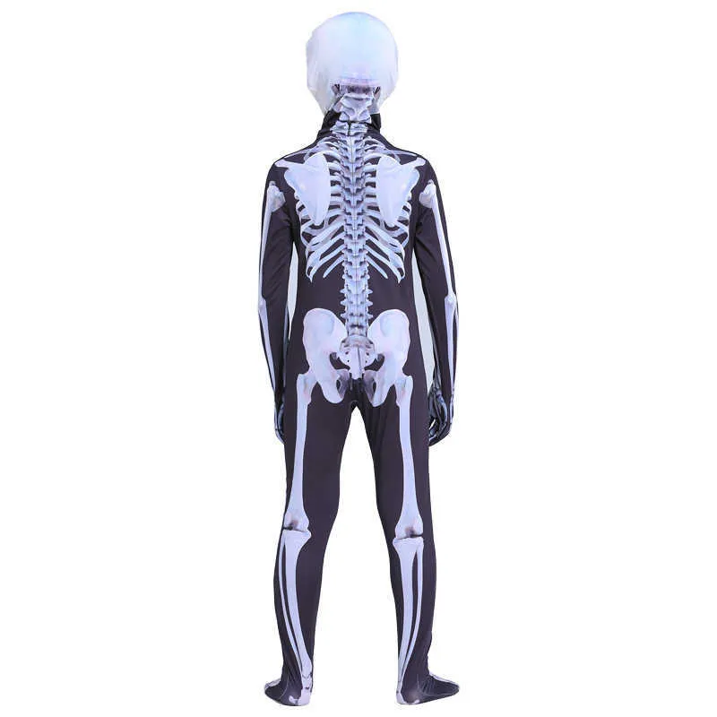 Scary Zombie Kostuum Kids Skeleton Skull Costume Cosplay Purim Halloween Kostuum voor kinderen Volwassen Q0910