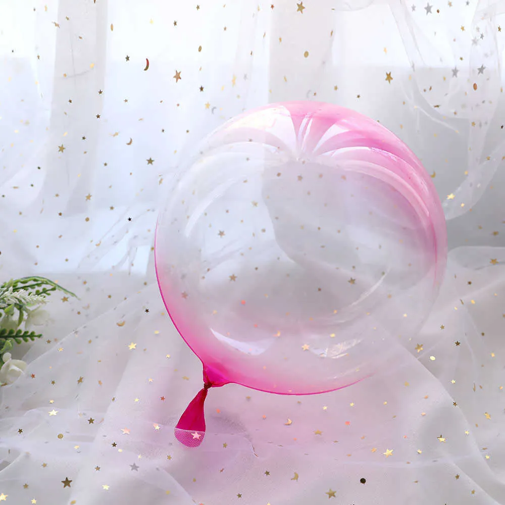 10 шт. 18 -дюймовый двойной цвет хрустальные пузырьки пузырьки круглые бобо прозрачные воздушные шары Свадьба на день рождения гелиевой надувный декор y279k