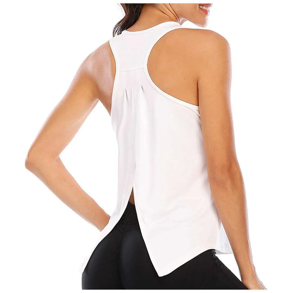 Damskie Split Open Back Cross Fleece Tank Top 2020 New Fashion Lady Bez Rękawów Bluza Shirt Bluzki Backless Pulower Y0824