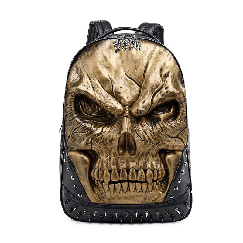 Backpack Casual Waterproof Halloween Personalize Pu Leather Loptop Bookbag Teenager Outdoor Bag Heavy Duty Rucksack288V