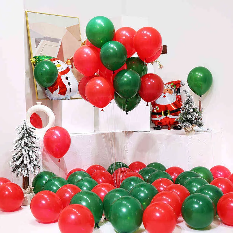 151 teile/satz Weihnachten Rot Grün Ballon Garland Arch Kit Rote Süßigkeiten Geschenk Cane Folienballons für Zuhause Hochzeit Weihnachtsdekoration 211216