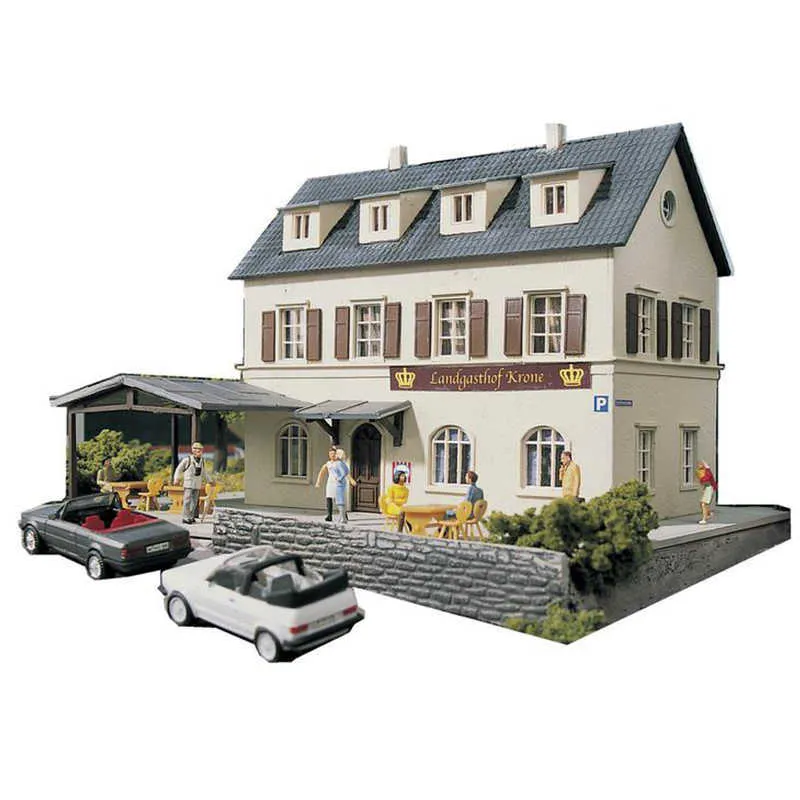 Ho Ölçek 1:87 Tren Model Town Hotel Mimari Model Demiryolu Kum Masa Sahne Eşleşen ABS Montaj Q0624