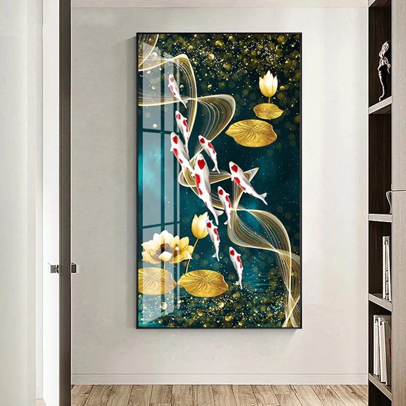 Golden Fish Painting On Canvas Wall Art Pictures For Living Room Animal Posters And Prints Abstract Modern Home Decoration