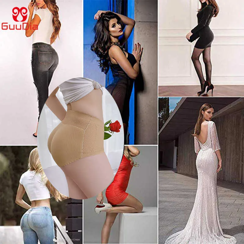 GUUDIA Femmes Sans Couture Butt Hip Enhancer Shaper Culotte Sous-Vêtements Femmes Rembourré Butt Lifter Shapewear Ventre Contrôle Culotte 210708