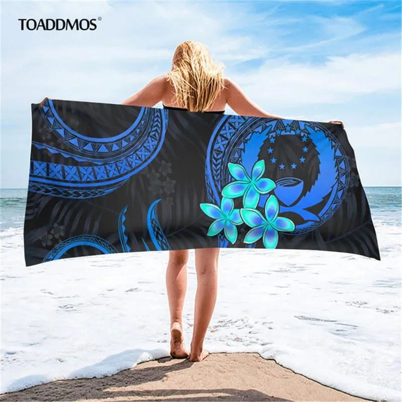 Großes Strandtuch für den Sommer, Badezimmerzubehör, saugfähige Designer-Gym-Decke für Erwachsene, Serviette De Bain, Pohnpei Floral246D