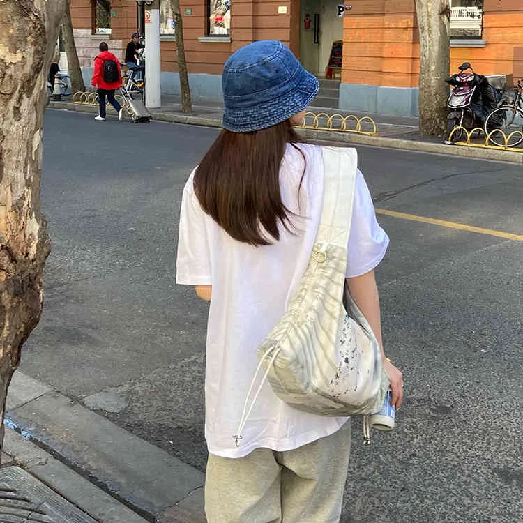 T-shirt à manches courtes pour femmes, style coréen d'été, patchwork, hauts amples, chemise femme F4278 210423