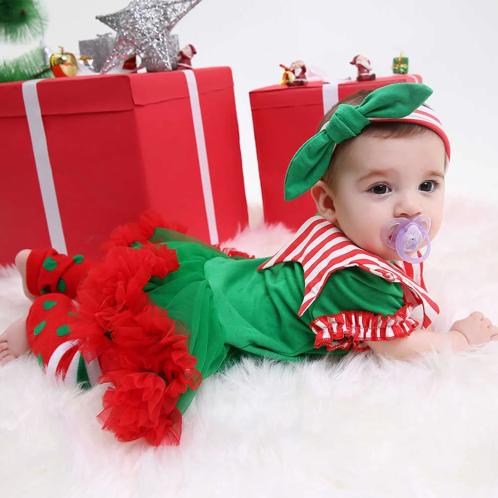 Ползунки для новорожденных, платье-пачка, одежда для первого Рождества, костюм клоуна для девочек, вечерние платья 2022 года, одежда для младенцев, комплект из 3 предметов 211018