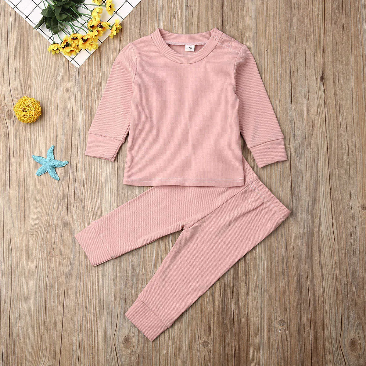 A costine Baby Boy Girl Vestiti Autunno Inverno Neonato Camicie Pantaloni 2 Pezzi Set di abbigliamento Solido Costine Abiti Costume bambini G1023