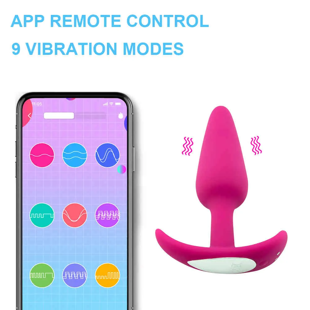 Långdistanskontroll vibrator bluetooth app butt plug fjärrkontroll anal plug prostata massage fitta sex leksak vuxen sex produkt Q0320