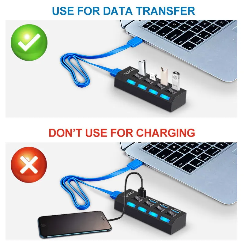 USB Hub 30 Splitter47 Port Mailt Expander 20 USB с индивидуальными переключателями Onoff для ноутбука PC Computer Mobil9912272