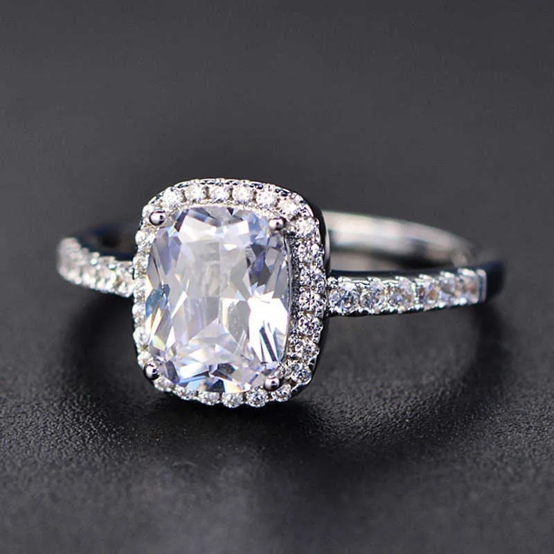 Anéis de diamante de eternidade para mulheres 100% 925 esterlina prata ouro branco pedras preciosas anel de ametista anel natural de moissanite x0715