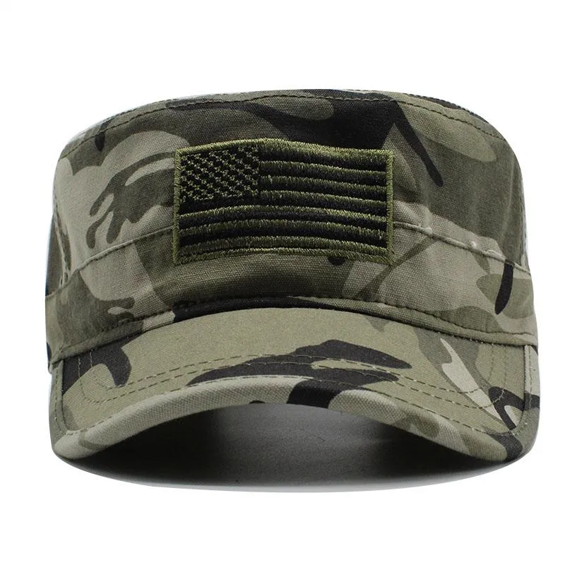 Män kvinnor mode hatt militär kamouflage specialstyrkor maskerar amerikansk flagg cap gorras militares boina sjöman ben gorro bred brim274l