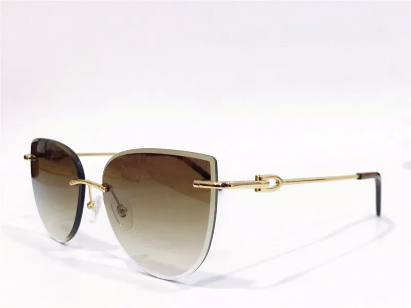 Vente de lunettes de soleil design de mode 0003RS sans cadre cadre en métal temple simple style avant-gardiste protection uv400 eyewear210B