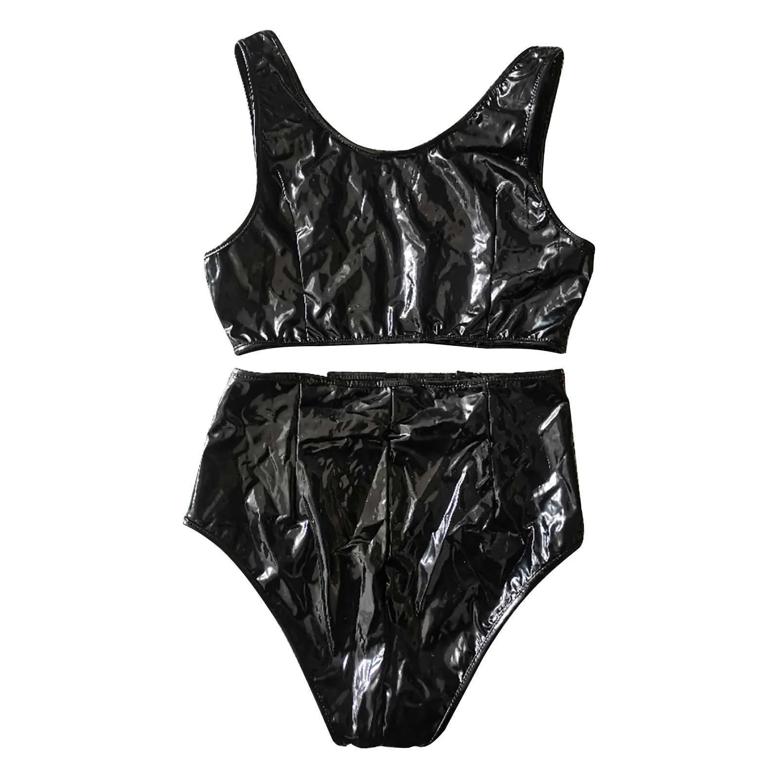 Women Underwear Sexy Lingerie Set Leather Seamless Women Bras Sexy Porn Lenceria Sensual Mujer Brief Set Sexy Underwear Set Q0705