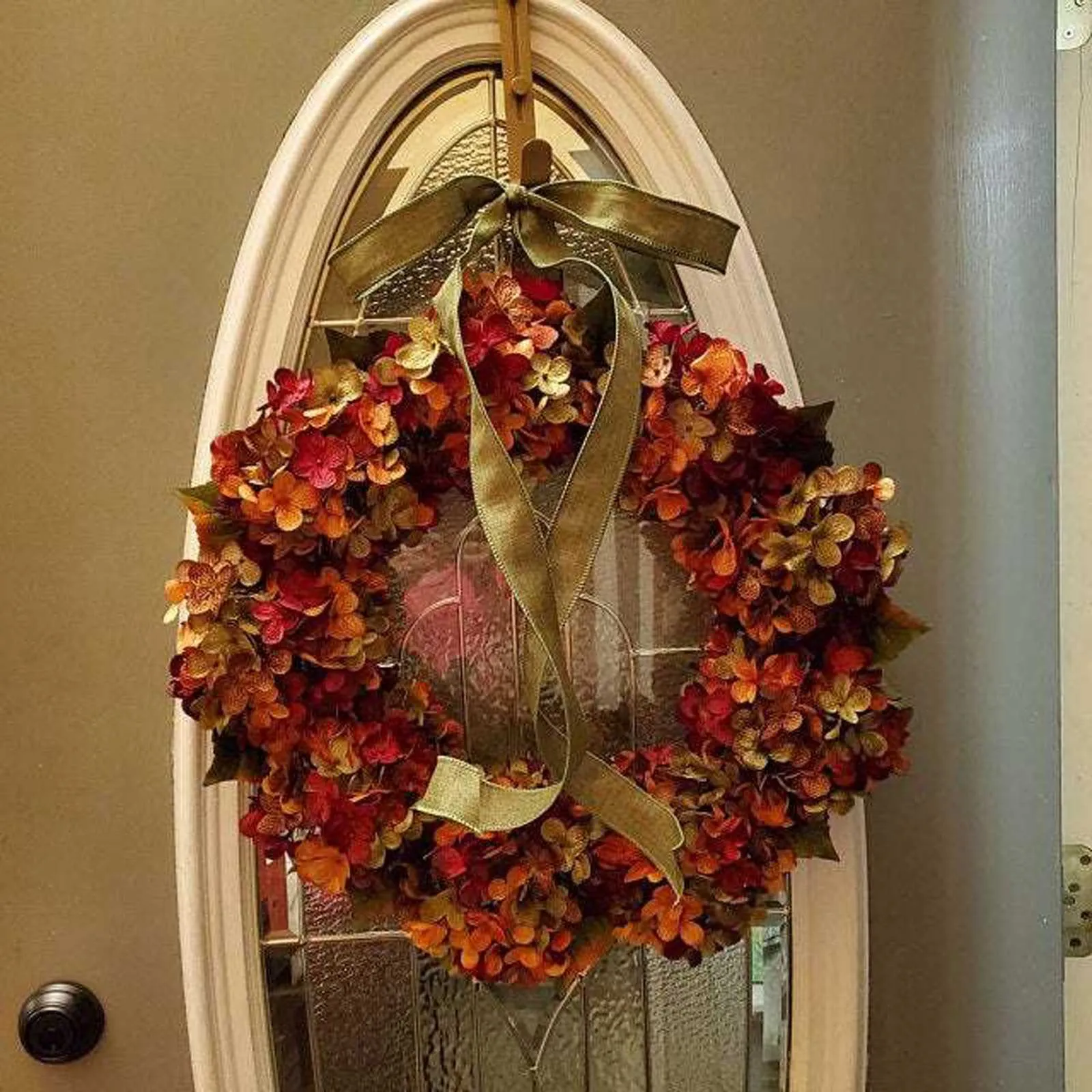 Halloween krans konstgjord lönnlöv pumpa krans Halloween dörr dekoration tacksägelse höst krans vägg hängande deokr y0901