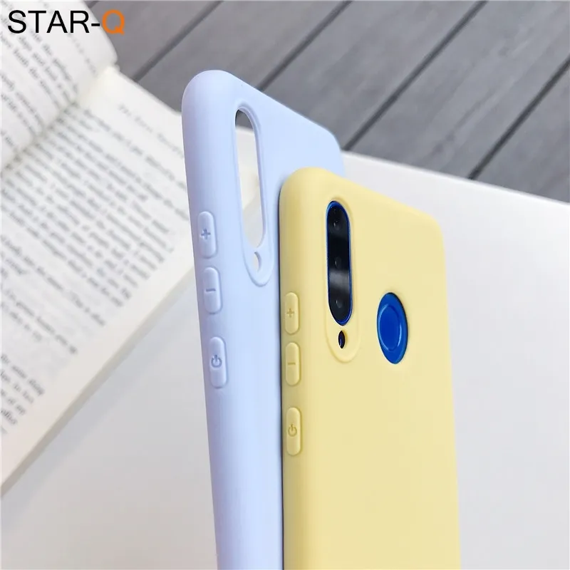 Capa de telefone de silicone cor de doces para Huawei P30 Lite Pro P20 P10 P Smart Plus Z 2019 Matte Macio TPU Capa Volta