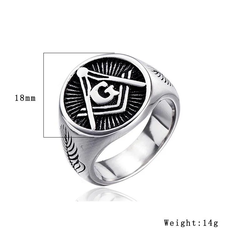 Винтажные мужские тамплиеры масонские кольца из нержавеющей стали 316L mason AG перстень-печатка в стиле панк мужской модные украшения подарок на вечеринку Cluster208F