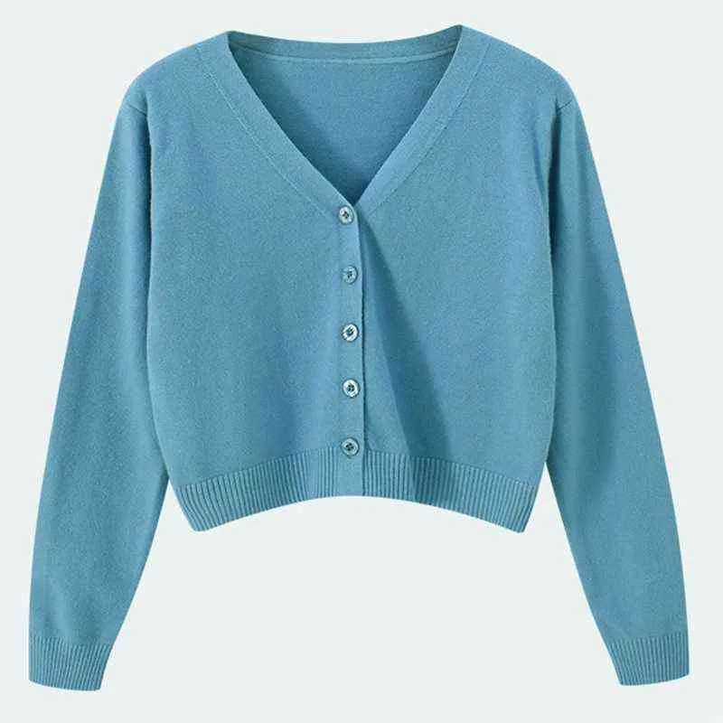 Cardigan rosa Donna manica lunga ritagliata verde Maglione Moda lavorata a maglia Abbigliamento donna Solf Top con scollo a V Verde 211117