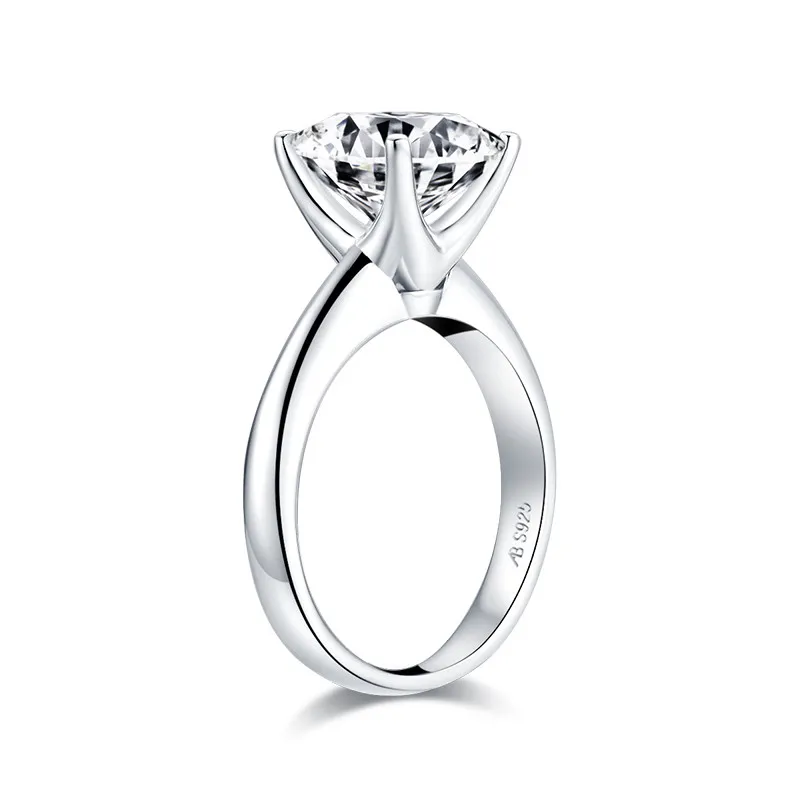 925 Sterling 3.0ct Coussin Cut Solitaire Bague de Fiançailles Simulé Diamant Argent Anneaux De Mariage Bijoux