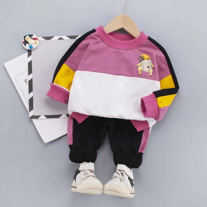 0-5 anni Spring Boy Abbigliamento set Casual Fashion Cartoon cane T-shirt + Pant Kid Bambini bambino bambino abbigliamento 210615