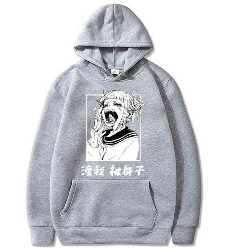 My Hero Academia Himiko Toga Felpa con cappuccio stampata Felpa in cotone accogliente Top Y1213