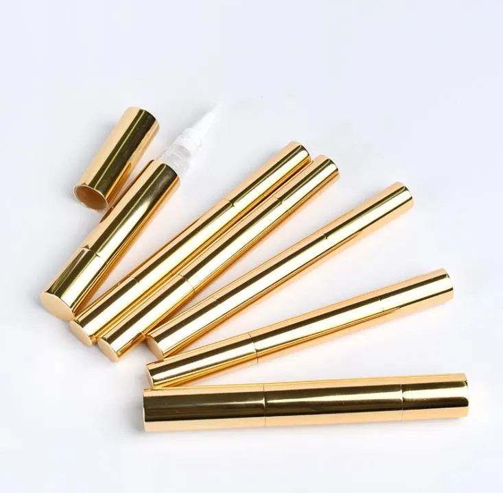 5ml Gold Cuticle Oil Pen Twist Empty Nail Care Lip Gloss Containers Tube 2ml 4ml 5ml Gold Cuticle Oil Pen with Brush SN