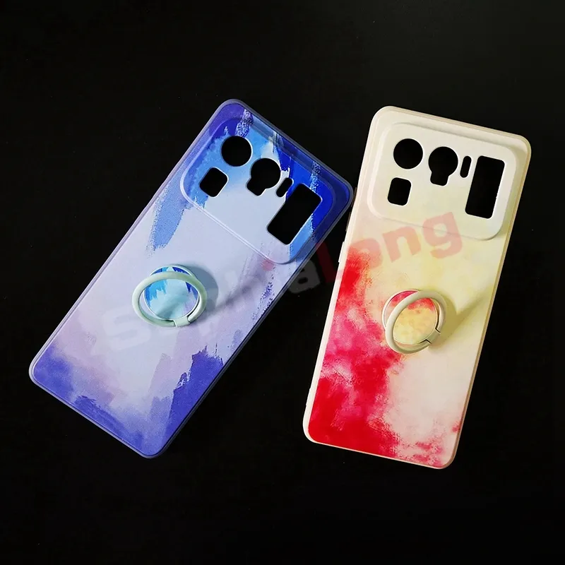 Étuis pour Xiaomi Mi 11 Ultra aquarelle couverture de téléphone en Silicone souple avec coque de support de bague d'origine Xiomi Mi 11 Ultra
