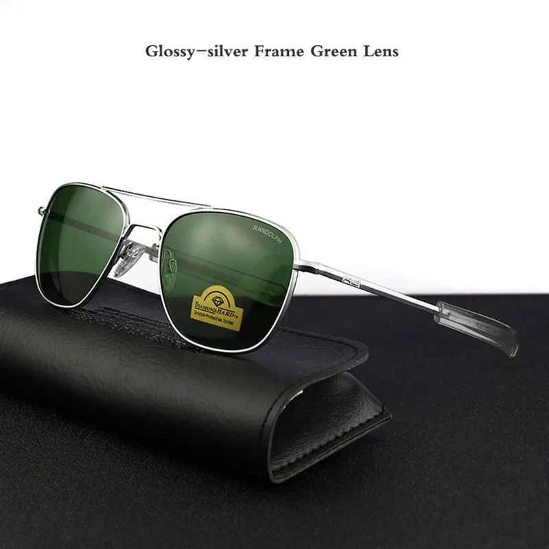 Glossy-silver Frame Green Lens