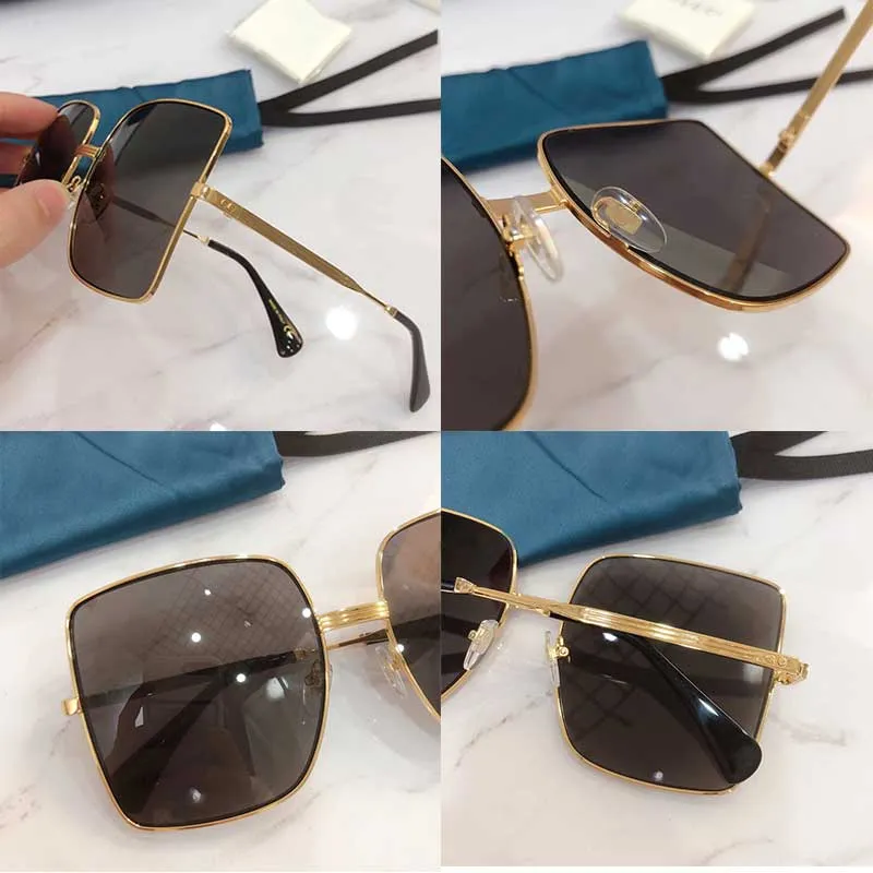 Sonnenbrille 0906S Damen Frühling Anti-UV-Brille Größe 62-13-145 Mode quadratischer Rahmen Hochwertiger Einkaufsstil mit Originalverpackung278S