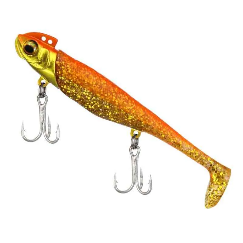 Y8ae Soft Lure Simulation Fish Bait med hård metalljigkrok för Trout Bass Salmon Entertainment Fishing Supplies295q