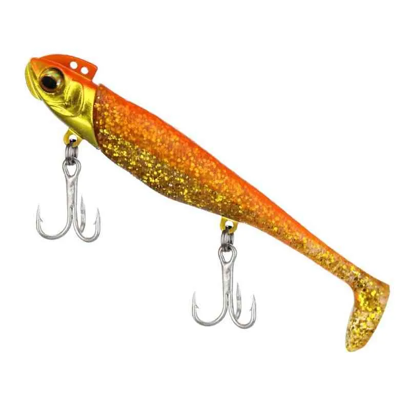 Y8AE Soft Lure Simution Fish Bait with Hard Metal Jig Hook for Trout Bass Salmon Entertainment Fishing Supplies70117102304974