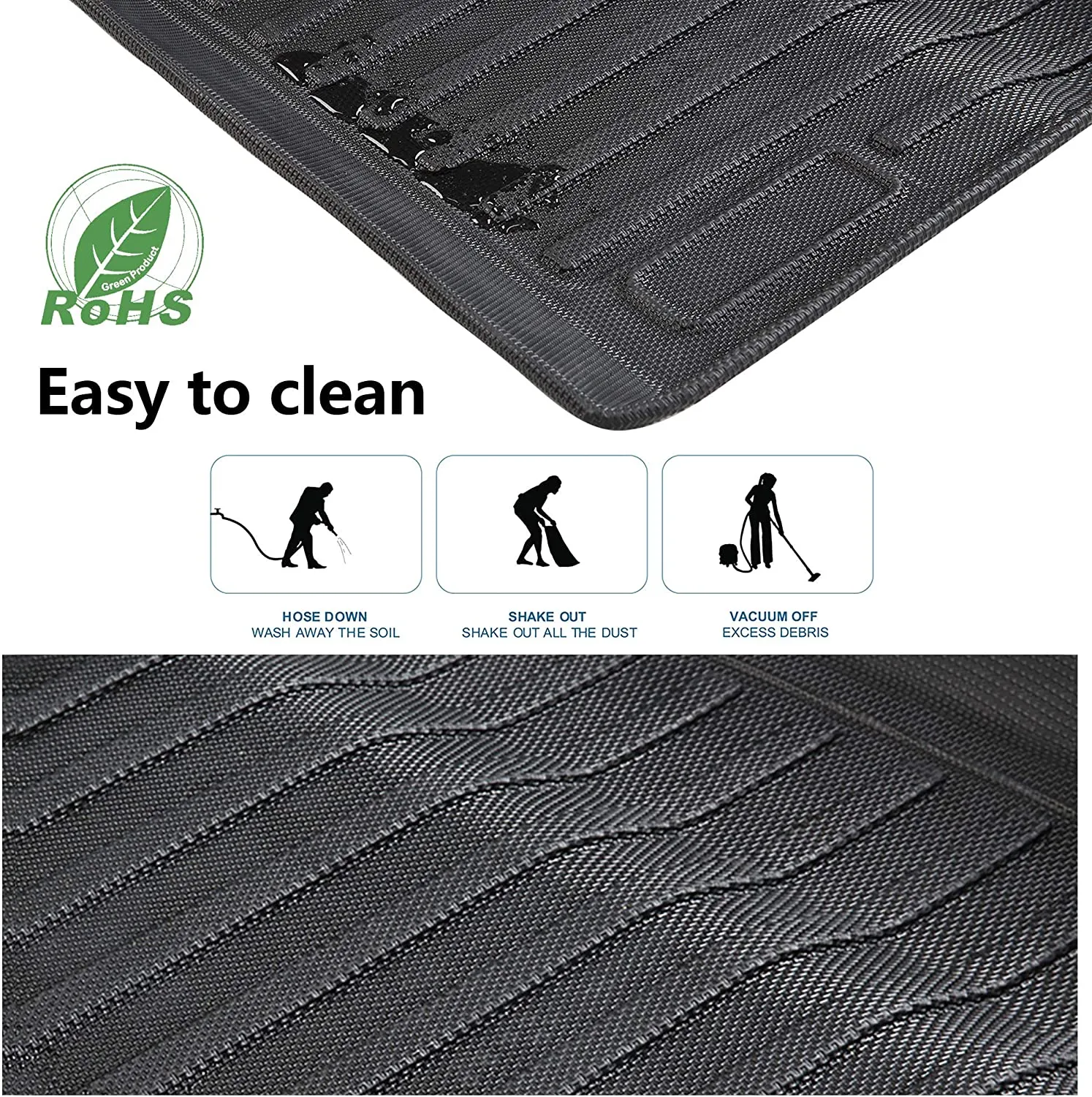 All-Weather 3D Floor Mats Non Skid Foot Mat Liners for Tesla Model 3 Y Trunk Complete Full Set Waterproof Floor Pads Eco-friendly Rubber