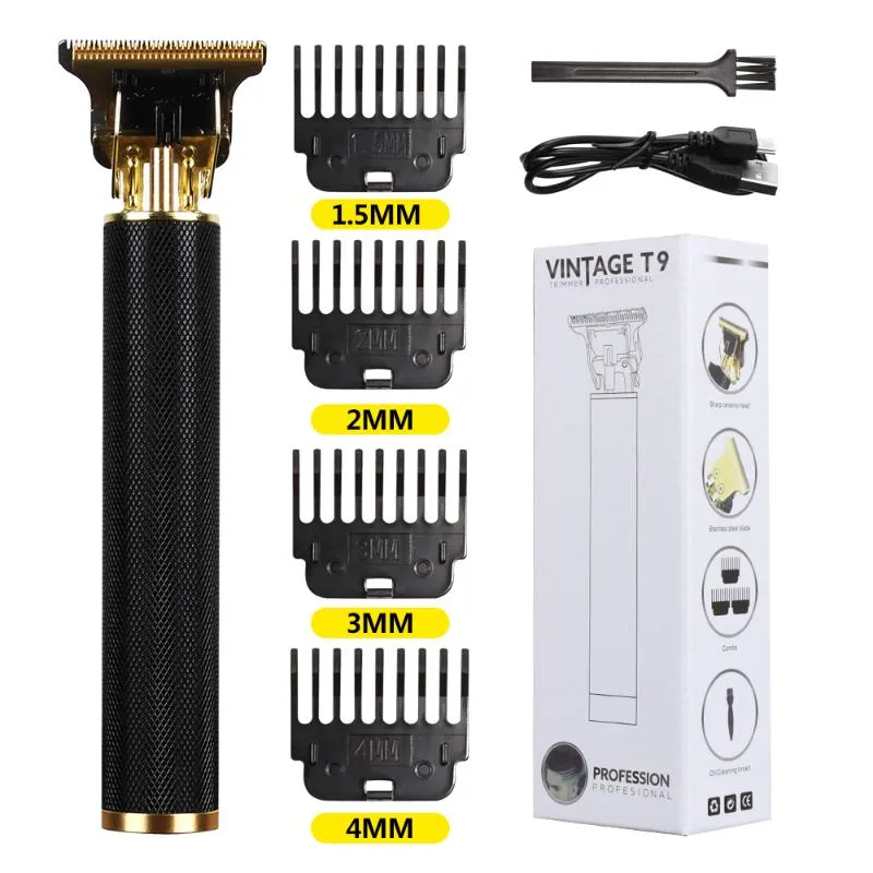 Elektrische Haarbürsten Clipper Professionelle T9 Trimmer Barber Rasierer Bart 0mm Schneidemaschine Für Männer Wiederaufladbare221g