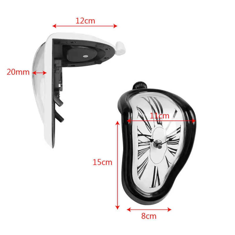 Hilife Surrealist Salvador Dali Estilo Clocks Presente Surreal Distorcido Relógio De Parede Decoração Decoração Derretido Relógio Criativo H1230