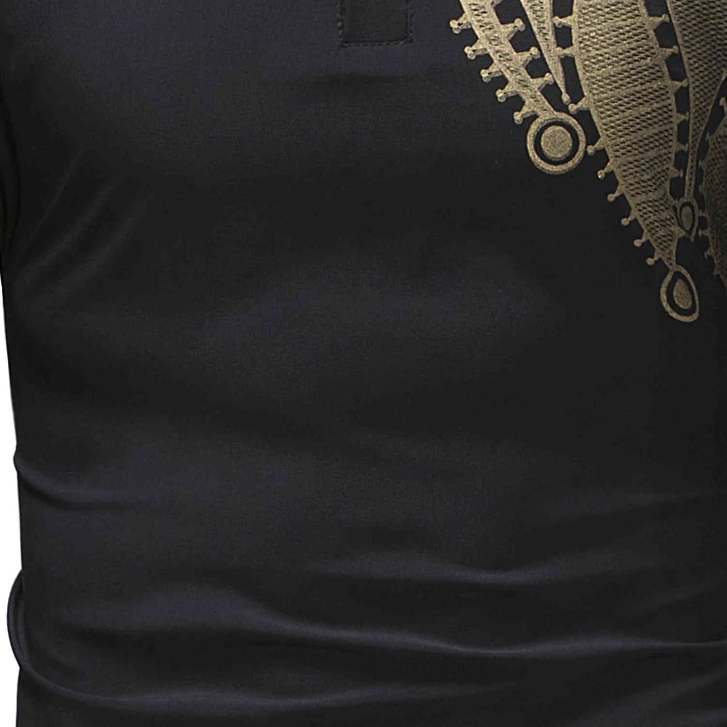 Paisley Black Shirt Men African Style Szczupły szata Męskie odzież Ethic Dashiki Camisas Bazin Tops Print T Shirts 210524201c