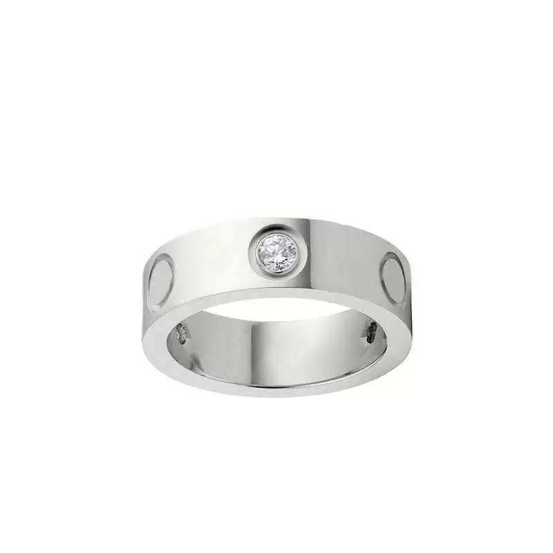 Anneaux de bande Designer Bague de fiançailles Bijoux Rose Or Sterling Argent Titane Acier Diamant Bagues rondes Personnalisées pour hommes Femmes Teen272O