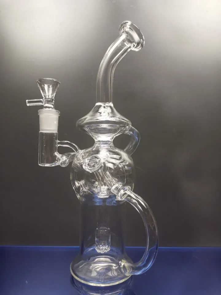 Glaspipor Bägare Bong Rökpipa Pyrex Hand Pipe Handtag Glasåtervinningsmaskin Dab Rig Showerhead Inline vattenpipa cheechshop