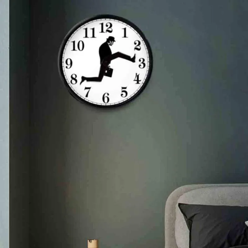 Orologi da parete Monty Python ispirato Silly Walk Clock Creativo silenzioso arte muta la decorazione del soggiorno di casa 340h