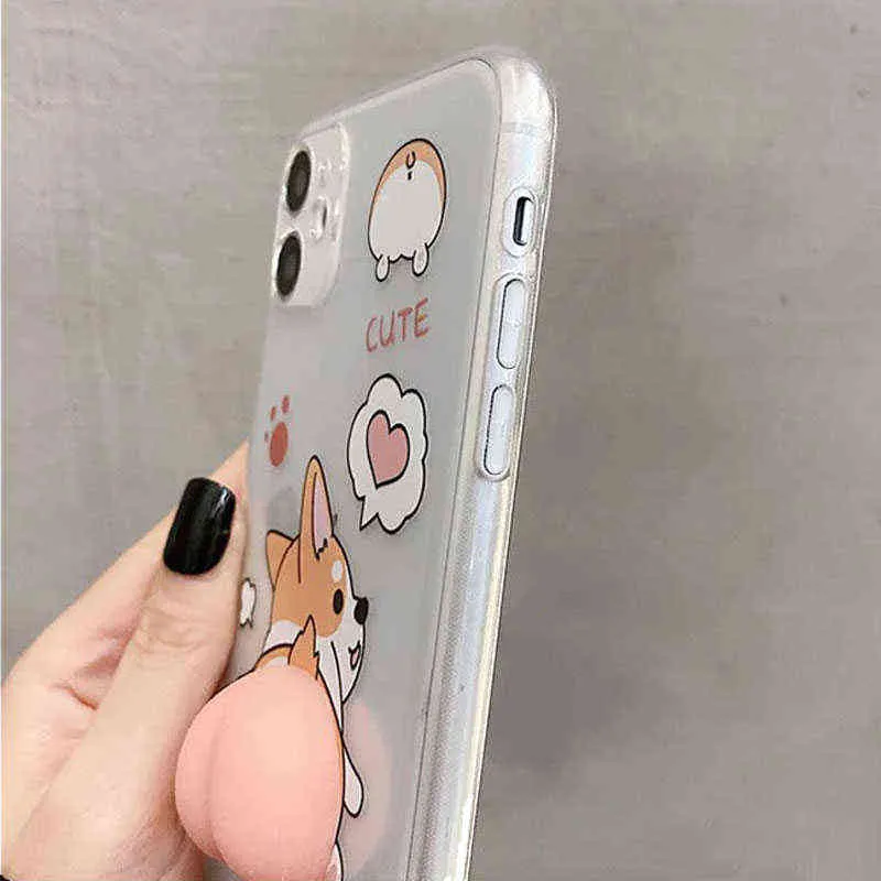 Niedlicher Butt Squishy Toy Phone Hülle für Samsung Galaxy S9 S10 S20 Plus S21 A50 A51 A71 A11 A21S A12 A32 A52 A72 Soft Cover Y10286308378