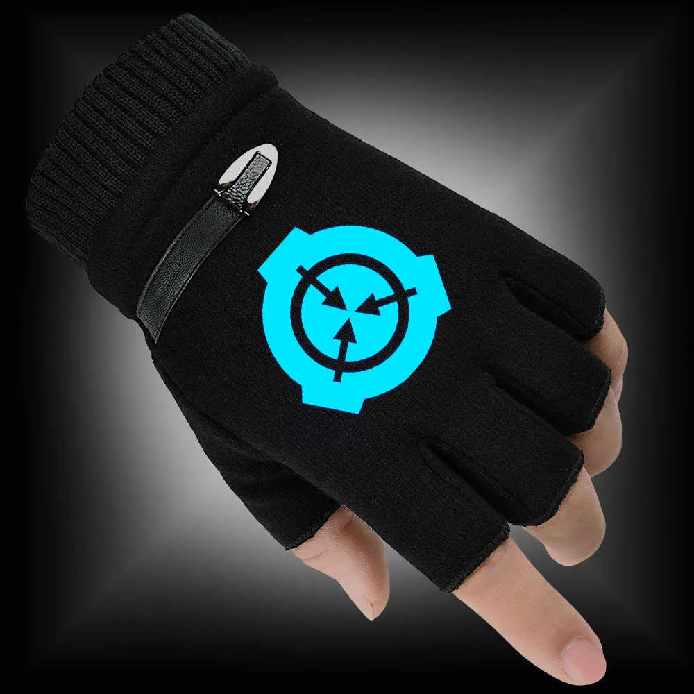 Otoño Invierno hombres 2020 nuevos guantes de mujer base SCP guantes sin dedos luminosos fluorescentes guantes de punto cálidos H08188188996