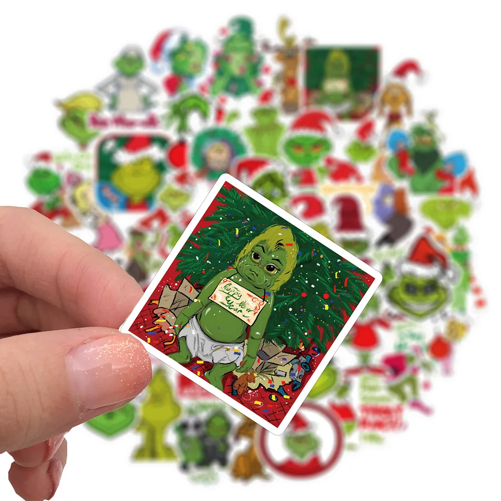 How The Grinch Stole Christmas Cartoon Adesivi Laptop Phone Frigo Impermeabile Graffiti Decal Sticker Pack Giocattolo bambini9430016