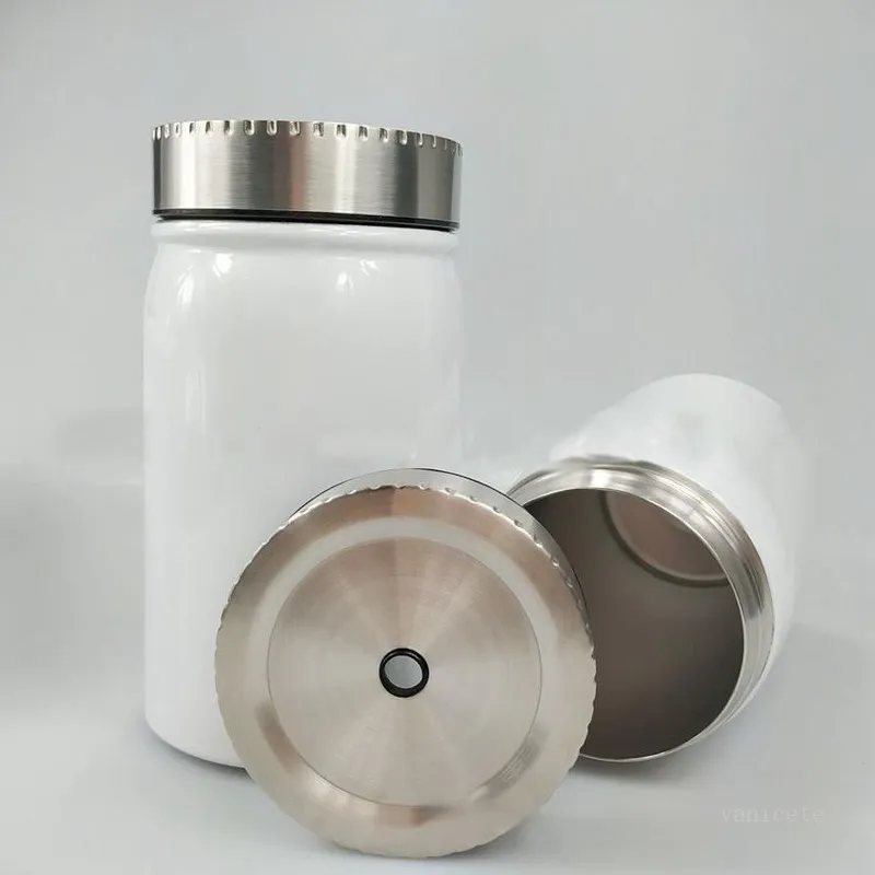 Gobelets 500 ml Sublimation Mason Jar avec paille et couvercle 17 oz Wine Mason Mugs Bouteilles d'eau en acier inoxydable By Sea T2I52344-0