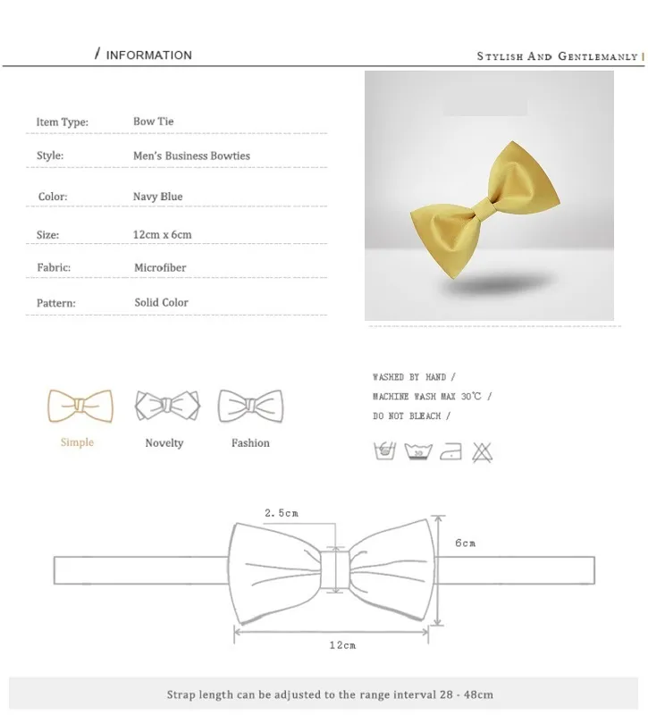 Marka Mężczyźni Bowtie Great For Imparty Męskie Akcesoria Luksusowy Bow Doping Formalny Komercyjny Kostium Ślubny Wedding Ceremonii więzi